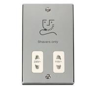 CGC Lighting Cgc Royal Polished Chrome Slim Shaver Socket White Insert