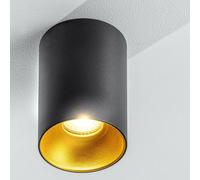 CGC Lighting Cgc Sandra Black Cylinder Ceiling Spotlight With Gold Inner Reflector