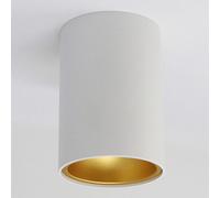 CGC Lighting Cgc Sandra White Cylinder Ceiling Spotlight With Gold Inner Reflector