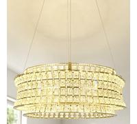 CGC Lighting Cgc Sasy Gold And Crystal Adjustable Ceiling Light Pendant