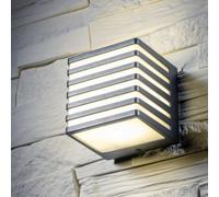 CGC Lighting Cgc Sirolo Anthracite Grey Square Led Outdoor Outside Cube Wall Light Decorative Grill 4000K Ip54 10W 1000Lm