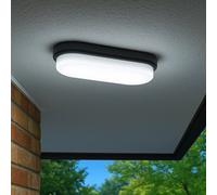 CGC Lighting Cgc Sonny Black Opal Oval Outdoor Wall Ceiling Light Bulkhead 12W