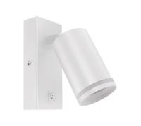 CGC Lighting Cgc White Gu10 Wall Light Halo Reflector With On Off Switch Adjustable Head Bedside Reading Lamp