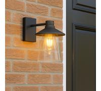 CGC Lighting Chester Antique Bronze Outdoor Wall Light Lantern with Bell Shape Clear Glass Diffuser E27 IP54 in Light Bronze CGC Lighting Light Bronze