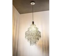 CGC Lighting Crystal Chrome Extra Large Chandelier Three 3 Tier Light Shade Ceiling Pendant Easy Fit Lamp Shade Lampshade Bedroom Living Room Hallway Wedding Party Silver Hotel