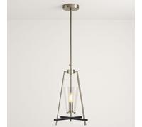 CGC Lighting Danika Satin Silver Steel & Black Ceiling Pendant Light in Metallic Silver CGC Lighting Metallic Silver