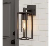 CGC Lighting Down Black E27 Outdoor Wall Light Lantern Clear Diffuser IP54 Down CGC Lighting Black