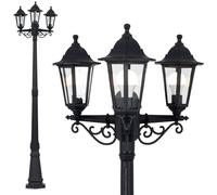 CGC Lighting Edna Black Triple Victorian Style Lantern Outdoor Post Light Extra Large CGC Lighting Black