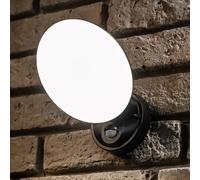 CGC Lighting Ezra Slim Round Black LED Outdoor Wall Light with PIR Motion Sensor 10W 1000lm 4000k Natural White LED CGC Lighting Black