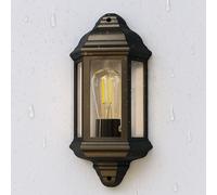 CGC Lighting Fred Black Outdoor Half Wall Light Lantern CGC Lighting Black