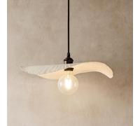 CGC Lighting Indoor Ceiling lamp Shade Curved Design Paper Easy fit Non Electrical (Large White Paper)