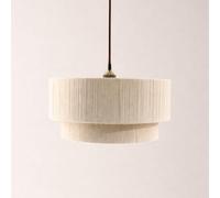 CGC Lighting Indoor Ceiling lamp Shade Fine Cotton String Large Two Tier Layered Easy fit Non Electrical (Cream String Two Tier)