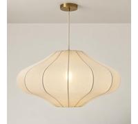 CGC Lighting Indoor Ceiling Lamp Shade Ivory Smooth Stretch Fabric Dome Shape Non Electrical (Jolie Seashell)
