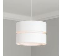 CGC Lighting Indoor Ceiling Lamp Shade Two Tier Layer 26cm Pendant Table Lamp Bedside Bedroom Lounge Hallway Kitchen (Cream)