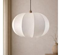 CGC Lighting Indoor Ceiling Lampshade Cloud Dancer White Oval Distressed Silk Large 45cm Width Hanging Floor lamp (White Distressed Silk)