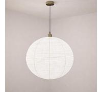 CGC Lighting Indoor Ceiling Lampshade Handmade Easy Fit Linen, Scandinavian Minimalist Style, Non Electrical (White Globe)