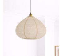 CGC Lighting Indoor Ceiling Lampshade Handmade Easy Fit Linen, Scandinavian Minimalist Style, Non Electrical (Oatmeal Bell)