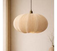 CGC Lighting Indoor Ceiling Lampshade Oval Stretch Ruffled Silk Fabric 45cm Width Hanging Floor lamp (Champagne Oval Stretch)