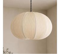 CGC Lighting Indoor Ceiling Lampshade Oval Stretch Ruffled Silk Fabric 50cm Width Hanging Floor lamp (Cream Oval Stretch XL)