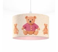 CGC Lighting Indoor Ceiling Lampshade Pink Teddy Bear Bears Girls Round Drum Childrens Shade Light Large (45cm Pink Teddy)