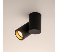 CGC Lighting Indoor Ceiling Wall Spotlight GU10 Modern Adjustable Single Head (Black, Single Spot Light)