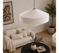 CGC Lighting Indoor Extra Large Lamp Shade Linen Fabric Hanging Ceiling Floor Large Oatmeal Textured Finish (Libby Geometric)