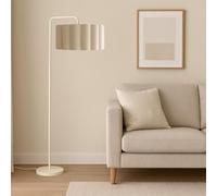 CGC Lighting Indoor Floor Lamp Cream Off White Angled Corner Standing Reading Light and Lampshade Living Room Lounge (Cream Lampshade)