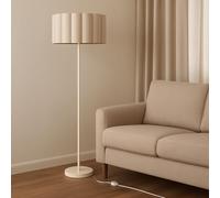 CGC Lighting Indoor Floor Lamp Cream Off White Corner Standing Reading Light and Lampshade Living Room Lounge (Oatmeal Lampshade)