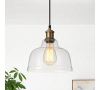 CGC Lighting Indoor Glass Bistro Adjustable Ceiling Pendant Light Lamp Shade (Clear Small)