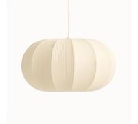 CGC Lighting Indoor Lamp Shade Ribbed Stretch Cotton Fabric Hanging Ceiling Floor Table Lamp (Cream Oval)