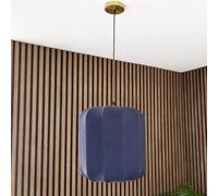 CGC Lighting Indoor Lamp Shade Ribbed Stretch Cotton Fabric Hanging Ceiling Floor Table Lamp (Navy Cylinder)