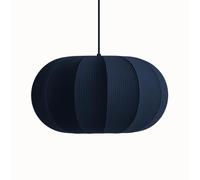CGC Lighting Indoor Lamp Shade Ribbed Stretch Cotton Fabric Hanging Ceiling Floor Table Lamp (Navy Oval)