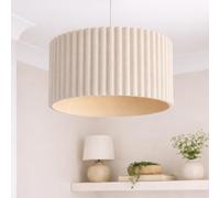 CGC Lighting Indoor lampshade Scalloped Large 41cm Width Drum Shape Ceiling Hanging Floor Table lamp (Oatmeal Linen Scallop)