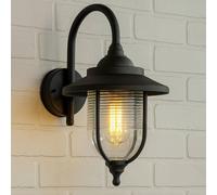 CGC Lighting Jemima Black Fisherman Hooked Outdoor Wall Lantern Light CGC Lighting Black