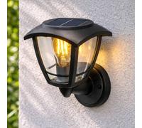 CGC Lighting Lara Black Solar Outdoor Wall Lantern LED Warm White Light IP44 CGC Lighting Black