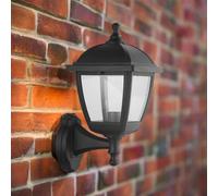 CGC Lighting Large Black Outdoor Wall Lantern Light with Clear Diffuser IP44 Polycarbonate Coastal CGC Lighting Black
