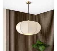 CGC Lighting Libby Large Oatmeal Rounded Stretch Linen Fabric Lampshade in Beige CGC Lighting Beige