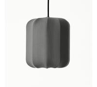 CGC Lighting Lila Grey Cylinder Ribbed Stretch Cotton Fabric Lampshade in Dark Grey CGC Lighting Dark Grey