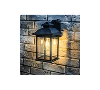 CGC Lighting Lillian Black Rectangle Mounted Outdoor Wall Lantern Light CGC Lighting Black