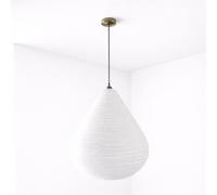 CGC Lighting Mabel Linen Large Teardrop Shape Easy Fit Hand Made Lampshade in White CGC Lighting White