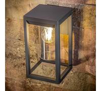 CGC Lighting E27 LED Outdoor Outside Wall Light Lantern Clear Diffuser (Grey Square)