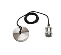 CGC Lighting MATT Satin Silver 1 Light Cable Suspension - Black Cable