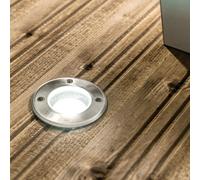 CGC Lighting 'Meadow' Four Round Large With Bulbs Stainless Steel Inground Or Decking Lights in Silver CGC Lighting Silver