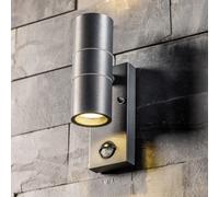 CGC Lighting 'Mia' Dark Grey Stainless Steel GU10 Up & Down Outdoor Wall Light IP44 with PIR Motion Sensor CGC Lighting Dark Grey