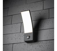 CGC Lighting 'Millie' Anthracite Dark Grey Curved Dark Grey LED Wall Light PIR Motion Sensor Diecast Aluminium Opal Diffuser 4000k IP54 CGC Lighting Dark Grey