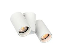 CGC Lighting Modern Indoor Adjustable Twin Double Head Ceiling Wall Spotlights GU10 (White, Double Spot Light)