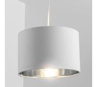 CGC Lighting Modern Velvet 30cm Drum Ceiling Lamp Shade Pendant Table Lamp Bedroom Dining Room Lounge (Cream)