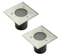 CGC Lighting Myah - Cgc Two Square Small Stainless Steel Inground Or Decking Lights