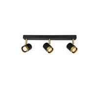 CGC Lighting 'Orio' Black & Brushed Gold Triple Three Head GU10 Adjustable Ceiling Spot Light Bar CGC Lighting Black
