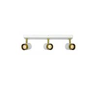 CGC Lighting 'Orio' White & Brushed Gold Triple Three Head GU10 Adjustable Ceiling Spot Light Bar CGC Lighting White